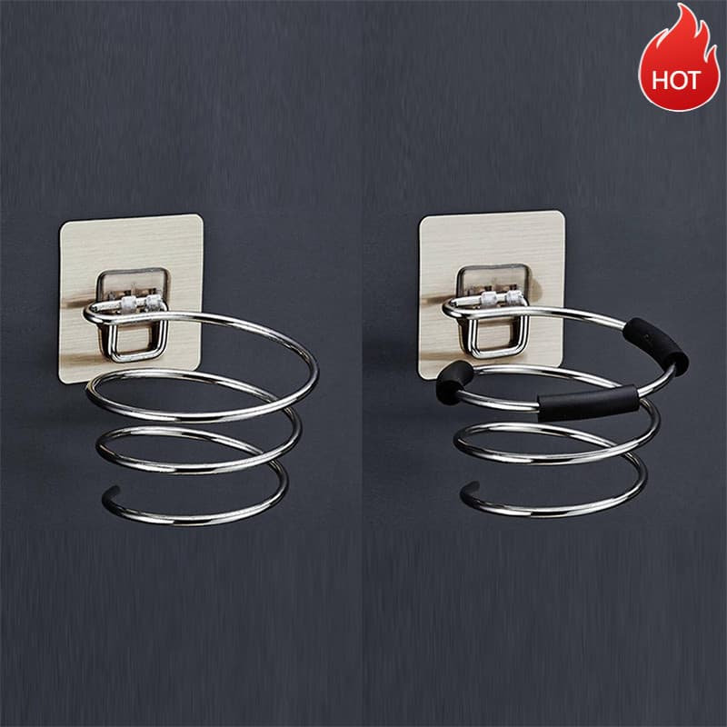 JM9T-Suporte De Secador De Cabelo Fixado Na Parede Organizador Espiral Rack De Alumínio Prateleira Do Banheiro Armazenam
