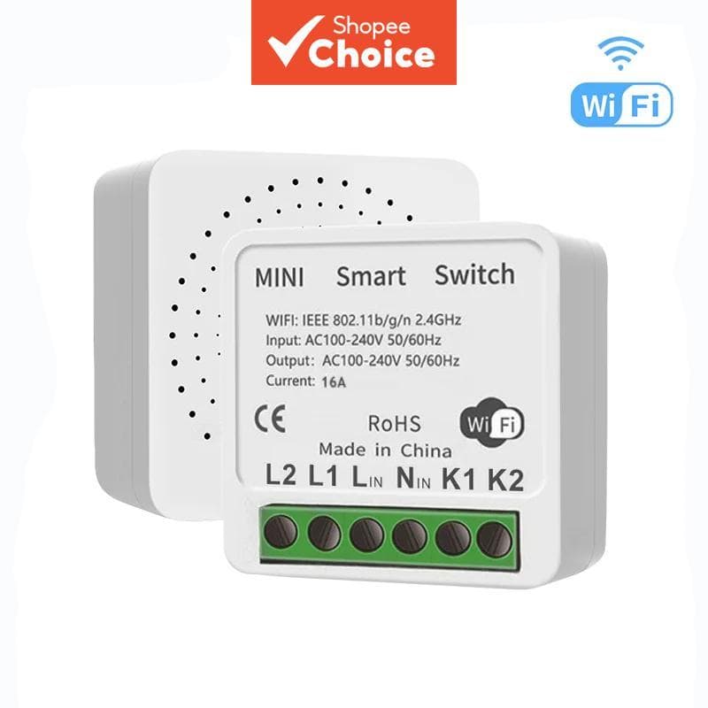 Interruptor Inteligente Funciona Com Tuya Switch 16A Mini DIY LED Light Support Smart Life APP Google Home