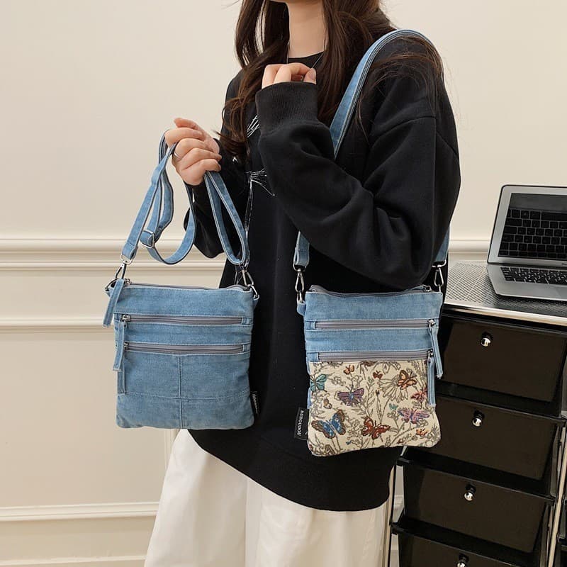 Bolsa de telefone jeans Casual leve e Casual para meninas