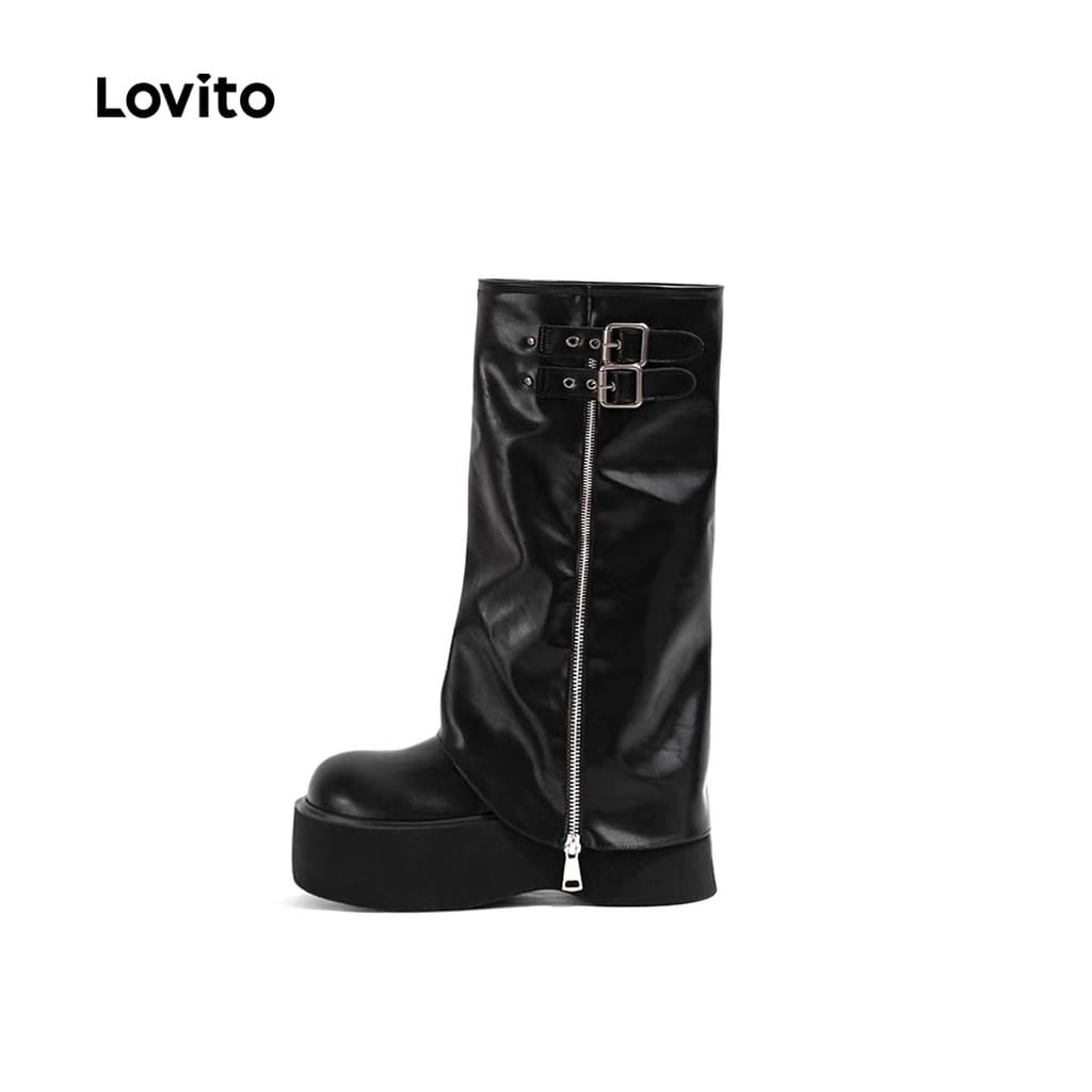 Lovito Férias Botas Femininas Formal Oficial com Design LFA106041
