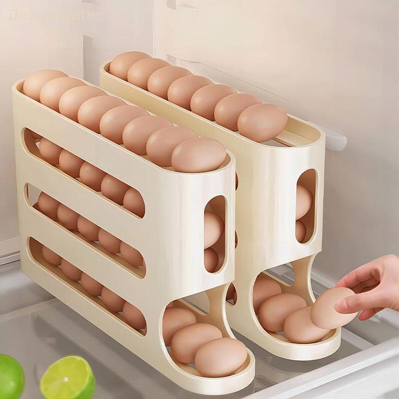 < DesertW > Caixa De Armazenamento De Ovos Para Geladeira , Rolagem Automática , Suporte , Cozinha Doméstica , Rolo Dedi