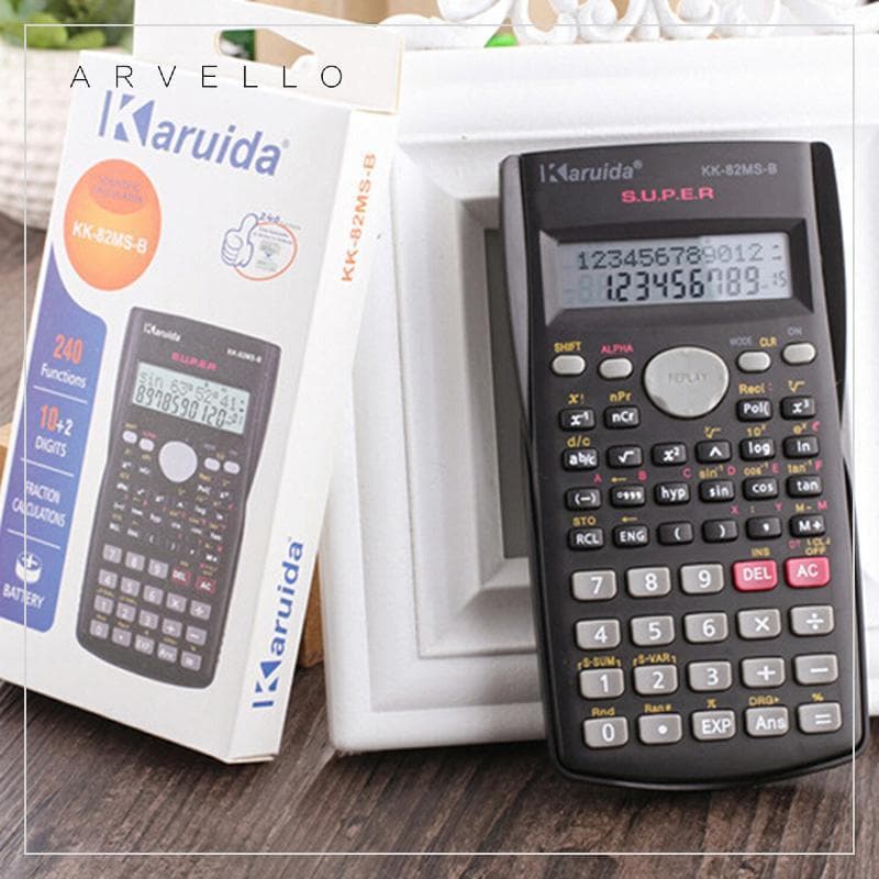 Arvello Calculadora Científica Digital LCD Multifuncional Portátil Com Display De 2 Linhas