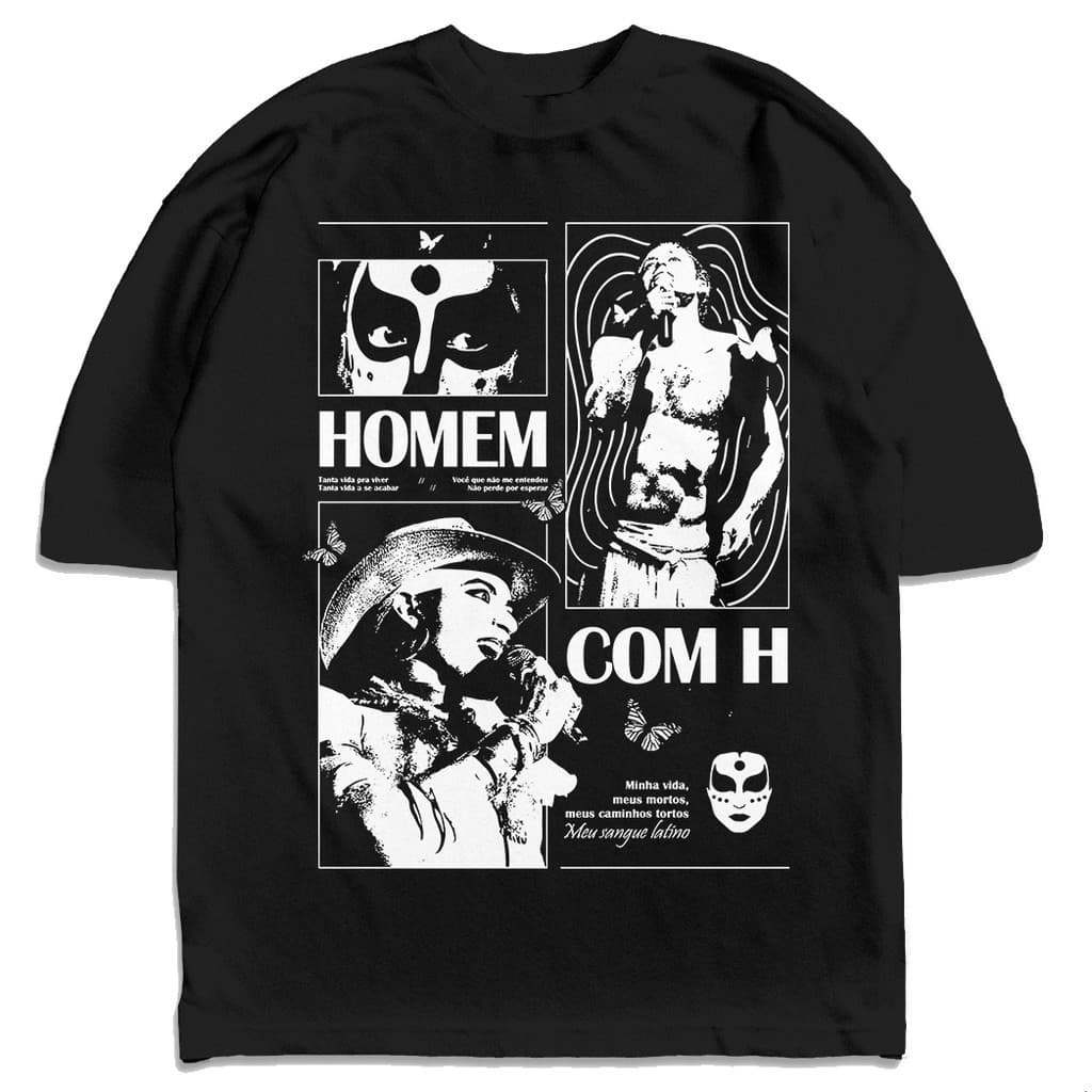 Camiseta Oversized Ney Matogrosso Clássicos da MPB Vintage Streetwear Algodão Premium Camisa