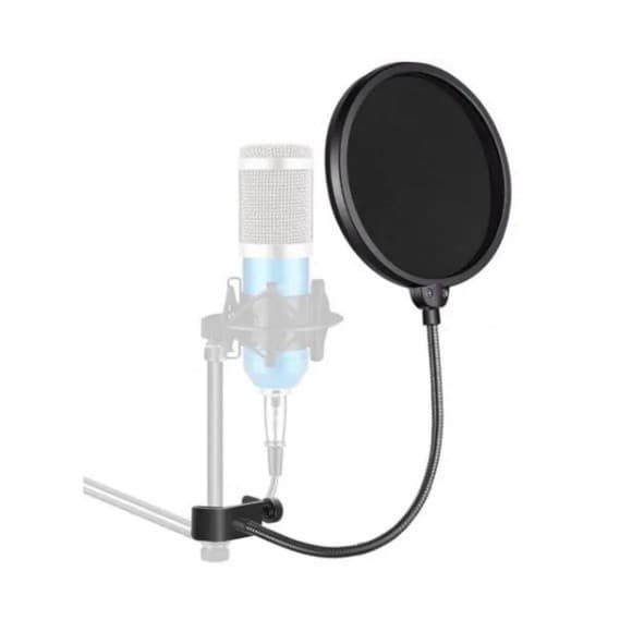 Pop Filter Tela Anti Sopro Para Microfone Com Haste Flexível / Pop Filter Para Microfone / Filtro Estúdio Studio