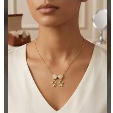 Colar Menino Menina Casal Dourado Premium
