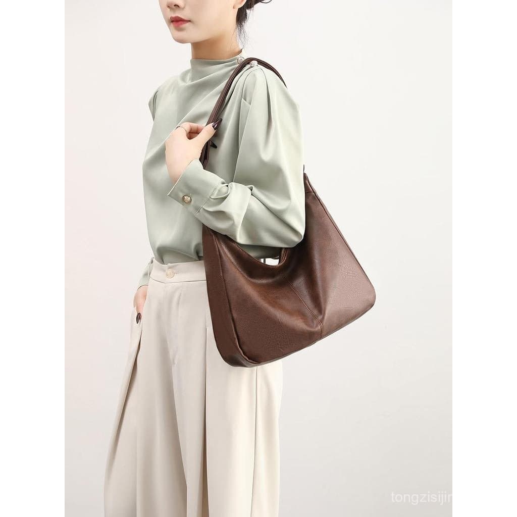 Bolsas Hobo NIUEIMEE ZHOU para Mulheres, Bolsa de Ombro Dobrável em Couro Vegano, Bolsa Tote Solta, Bolsas Transversais