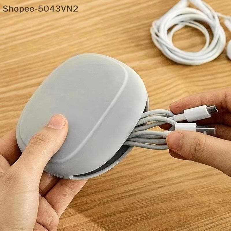 [RE] Bolsa De Armazenamento De Cabo De Dados De Silicone Portátil Caixa Fone De Ouvido Carregador De Telefone Fofo Chave