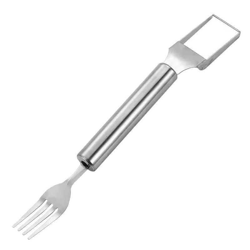 Garfo de Melão de Aço Inoxidável com Duas Cabeças, Cortador de Frutas Dois em Um, Divisor de Polpa de Frutas T3UP