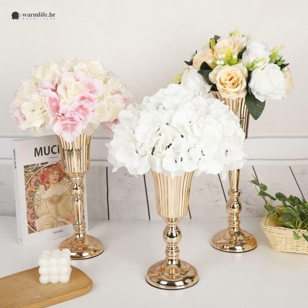 Suporte Romântico Para Flores Em Ferro Dourado-Vaso Artístico De Forjado Adereços Fotográficos De Casamento