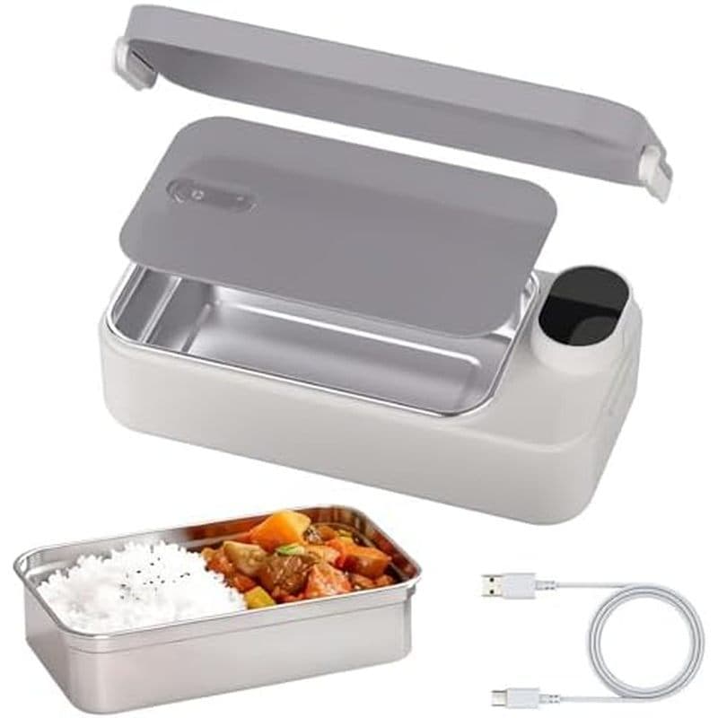 Lancheira Elétrica Sem Fio Para Adultos , Aquecida De 900ML Homens Aquecedor De Alimentos Com Temporizador & amp ; Confi