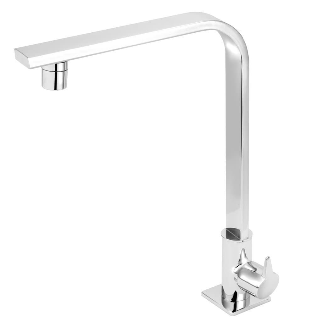 Torneira Cozinha Quadrada Arejador Articulado Metal Cromado Agua Quente Fria Anti Respingo
