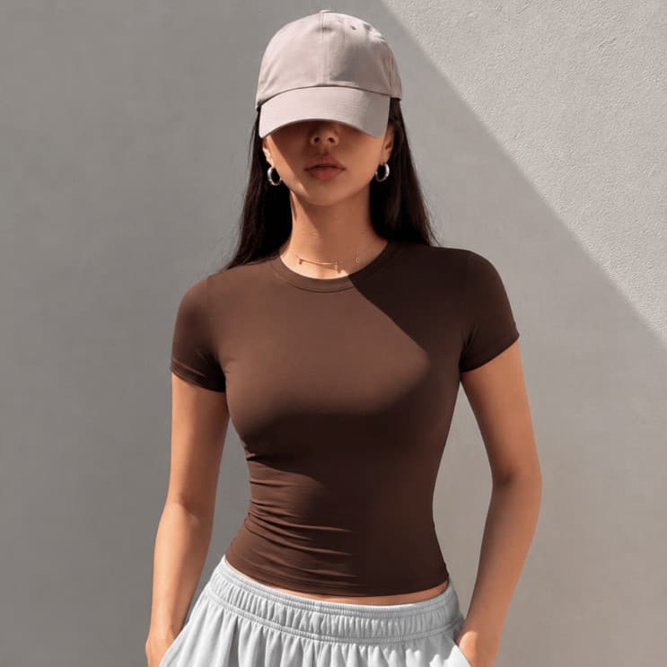 Blusa Baby Tee Feminina Suplex Conforto Esportivo Estilo Casual Dia A Dia Academia
