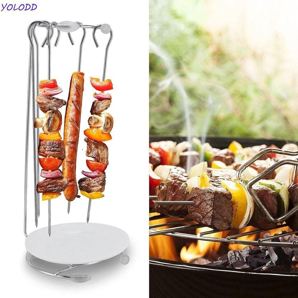 [Promoção] Conjunto de Espetos para Churrasco YOLODD, Assador Vertical Removível Leve, Suporte para Garfos de Aço Inoxid
