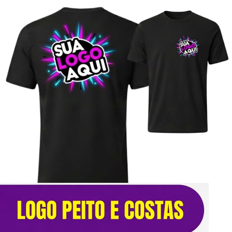 kit 10 Camisetas Unissex Personalizada Com Sua Logo Camisa 100% Algodão para empresas e passeios casual