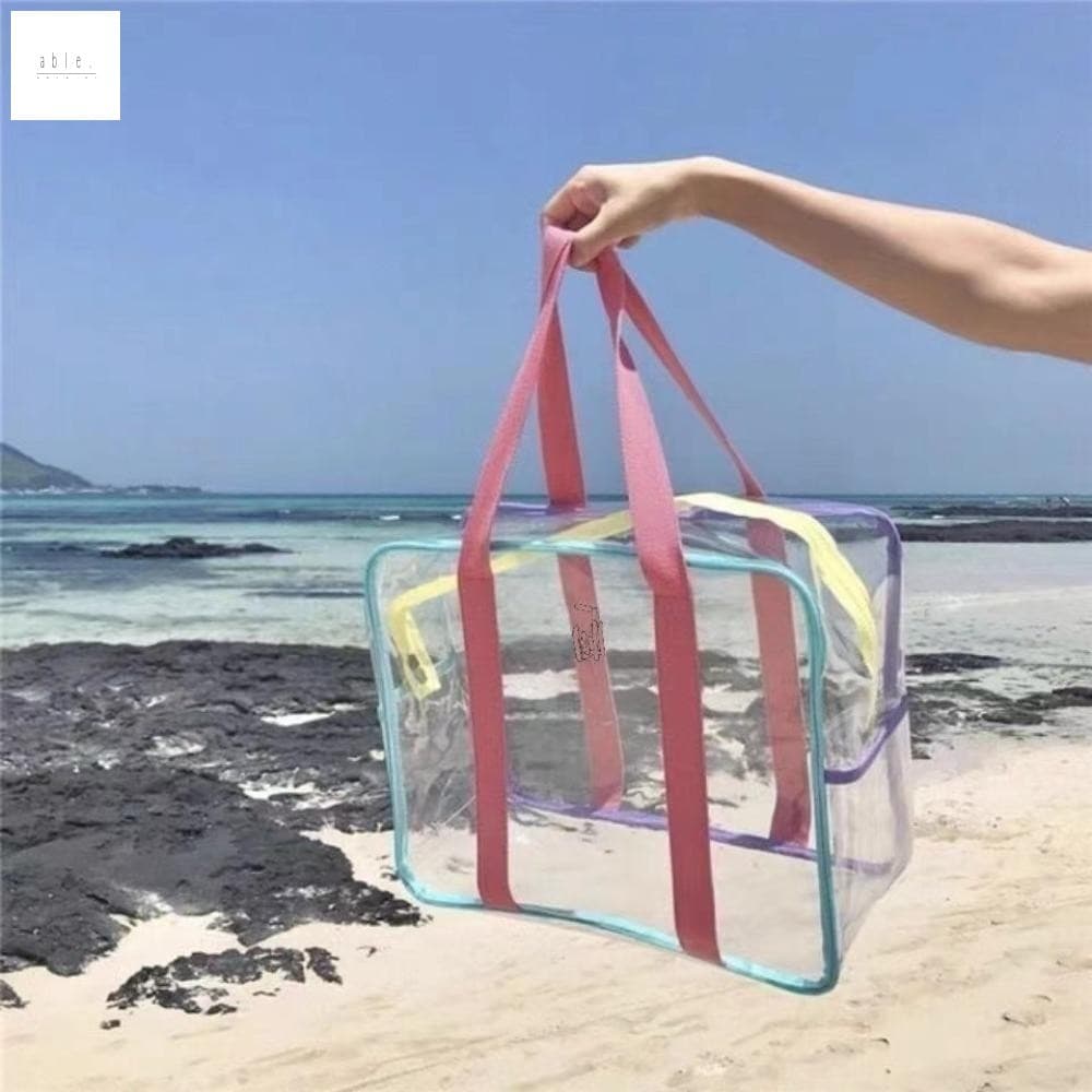 Bolsa De Ombro Transparente Em Gelatina De PVC-Impermeável Para Praia Ao Ar Livre De Grande Capacidade
