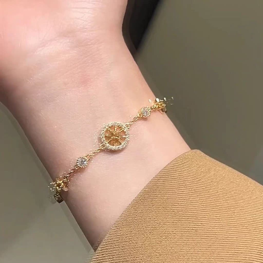 Piscando octogonal estrela bússola pulseira luz luxo nicho requintado High-End sentimento alecrim pulseira feminina 2025