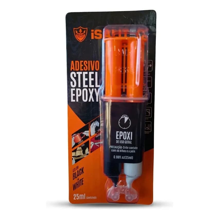 Adesivo Epóxi Isalitec Para Metal E Plástico Preto 25ml