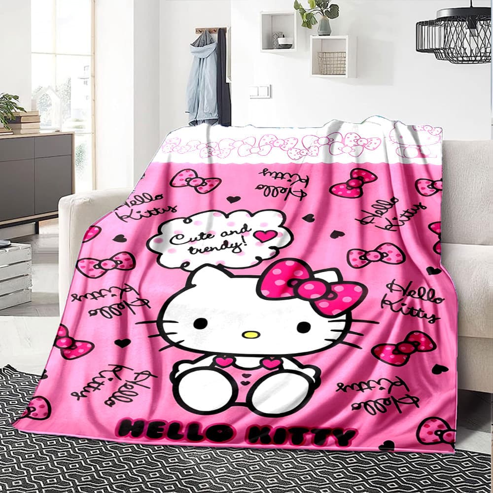 Sanrio hello Kitty Cobertor Estampado Decoração De Casa Para Quarto Sala De Estar Sofá-Cama De Flanela Macia