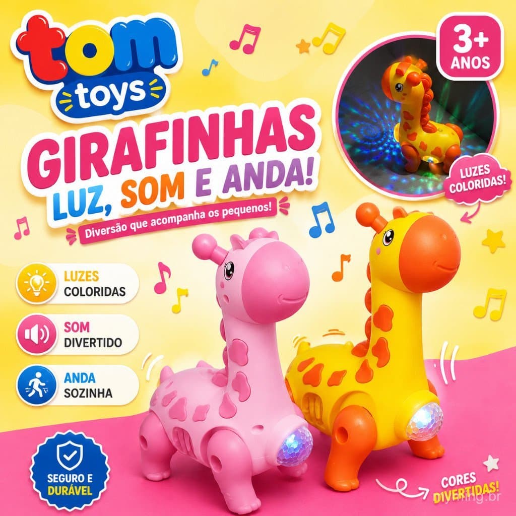 Brinquedo de Girafa Elétrica com Som, Luz e Movimento 564869