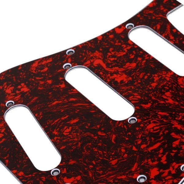 [Wishshopeehhh] Pickguard De Concha De Tartaruga Vermelha PVC 3 Camadas 11 Furos Para Acessórios SSS De Guitarra