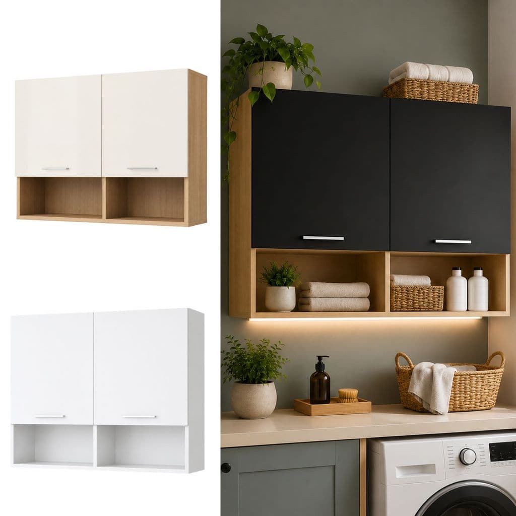Armário Aéreo Alemanha 2 Portas Nichos Decorativos Cozinha