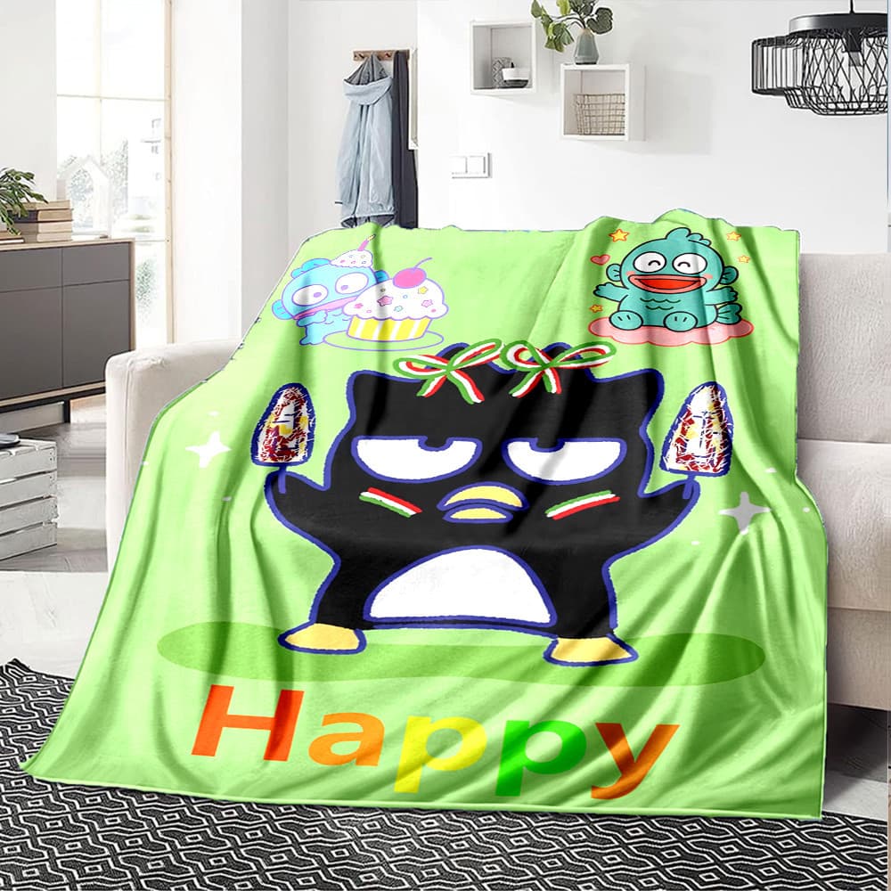 Sanrio BadBadtz-maru Pinguim Impresso Cobertor Decoração De Casa Para Quarto Sala De Estar Sofá Cama De Flanela Macia