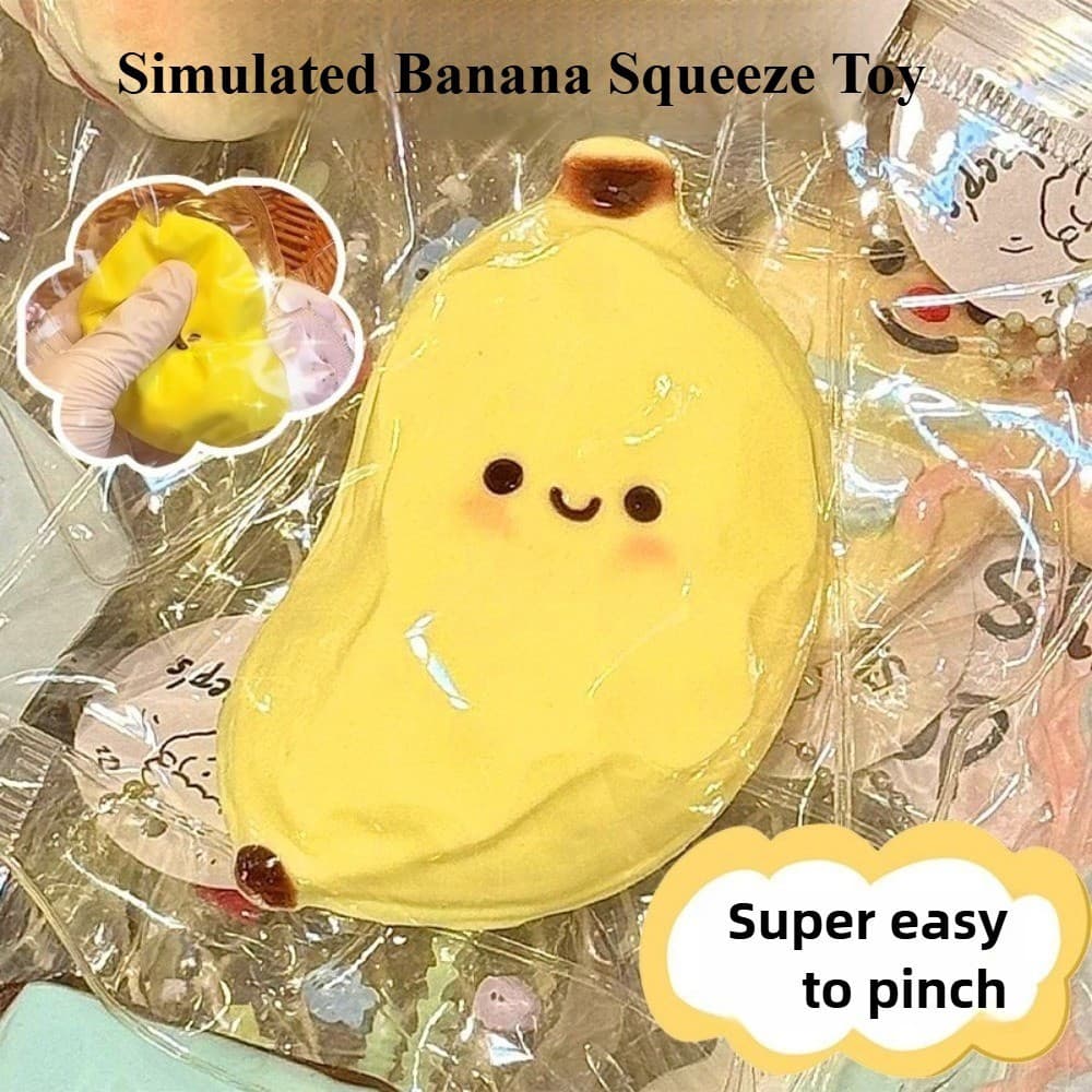 Bolas Antiestresse de Banana Fofas e Macias, Brinquedo Sensorial para Aliviar o Estresse, Anti-Ansiedade, de Elevação Le