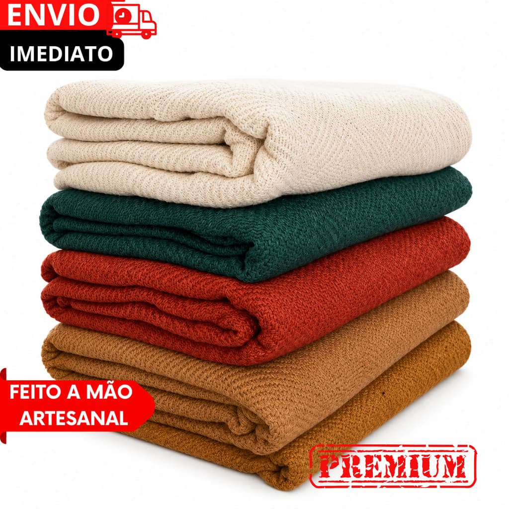 Manta Capa para sofá Decorativa Boho Artesanal 1,20mX1,80m + Capa Almofada Luxo Ideal Pra Quartos e Salas 100% algodão