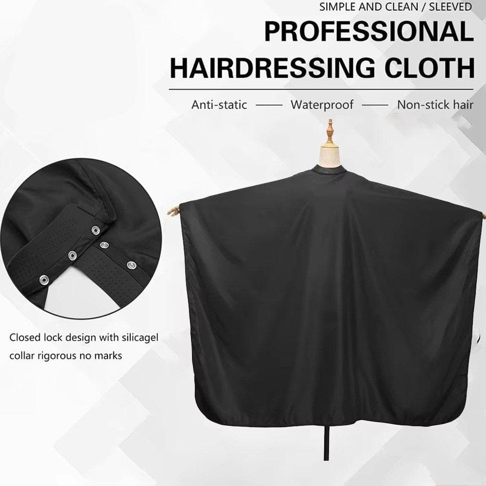 Capa De Cabeleireiro HWNOSU , Vestido De Decote De Silicone À Prova D'água Com Gola , Corte De Cabelo De Manga Comprida