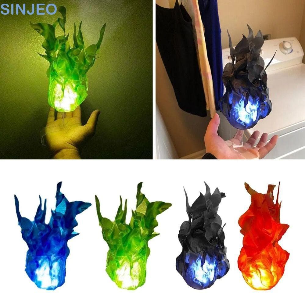 SINJEO Lâmpada Flutuante De Bola De Fogo , Ornamentos Portáteis De Halloween LED DIY , Pano Redondo Artificial Brilhante
