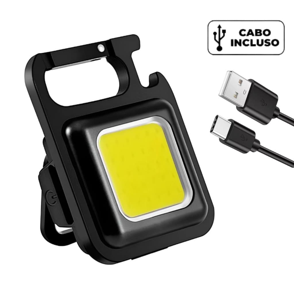 KIT10 a 40 Mini Lanterna - LED Portátil/USB  Recarregável 3 Modos De Luz Lanternas Chaveiro Abridor