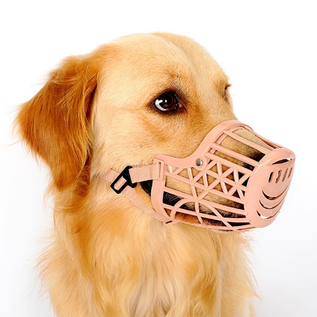 Focinheira para Cães Macia, Respirável, Ajustável, de Malha Plástica, Anti-Mordida e Anti-Latido para Cães Pequenos e Mé