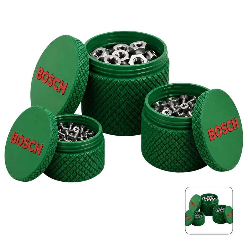 Porta Trecos Bosch Porta Parafusos Bits Porcas Arruelas Compacto Antiderrapante Vedável 3 Tamanhos