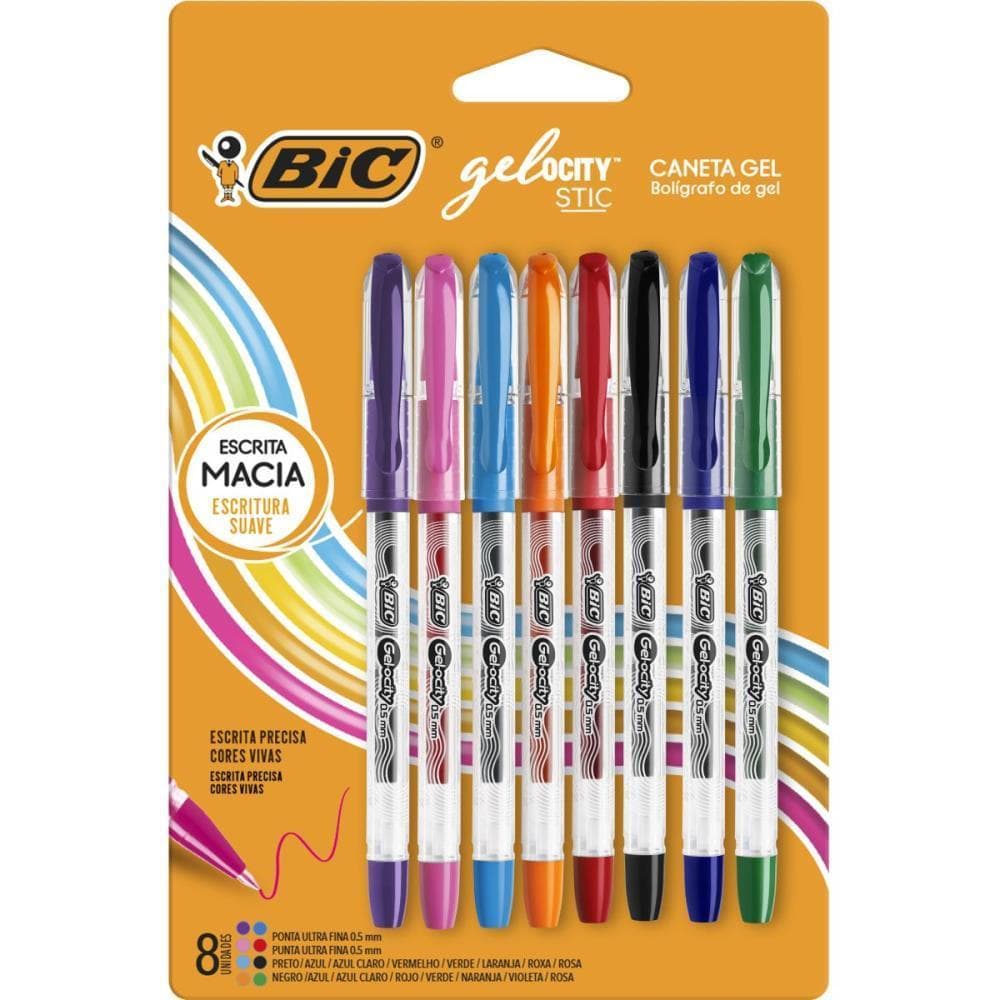 Caneta GEL BIC Gelocity 8 Cores BL.C/08