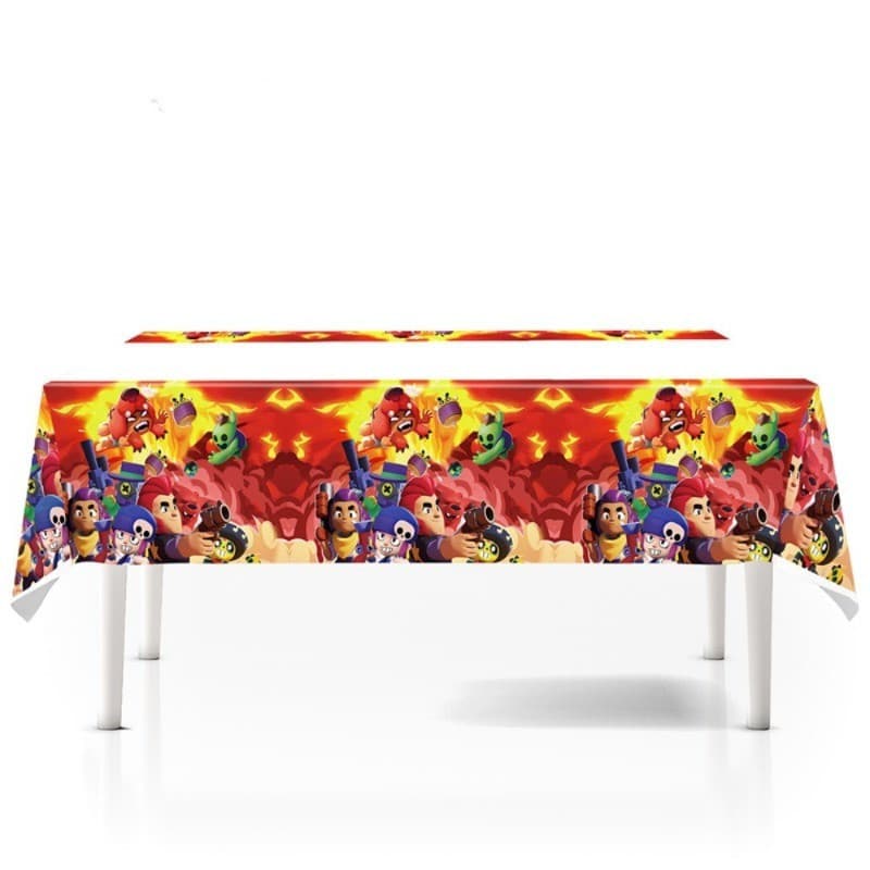 108 * 180cm Brawl Stars Toalha De Mesa De Plástico Descartável