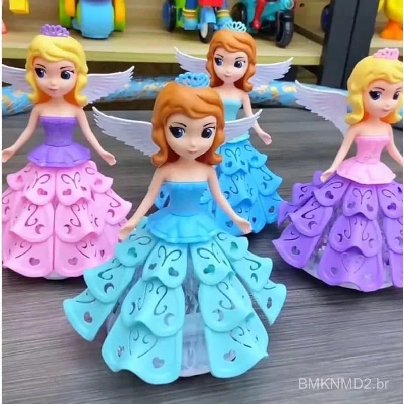 boneca dançarina princesa Sofia com luz e som