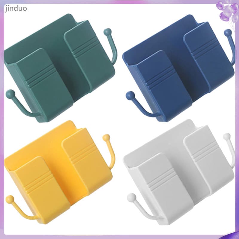 🏠 4Peças Estante Adesiva Para Parede Em Plástico Colorido Para Organização