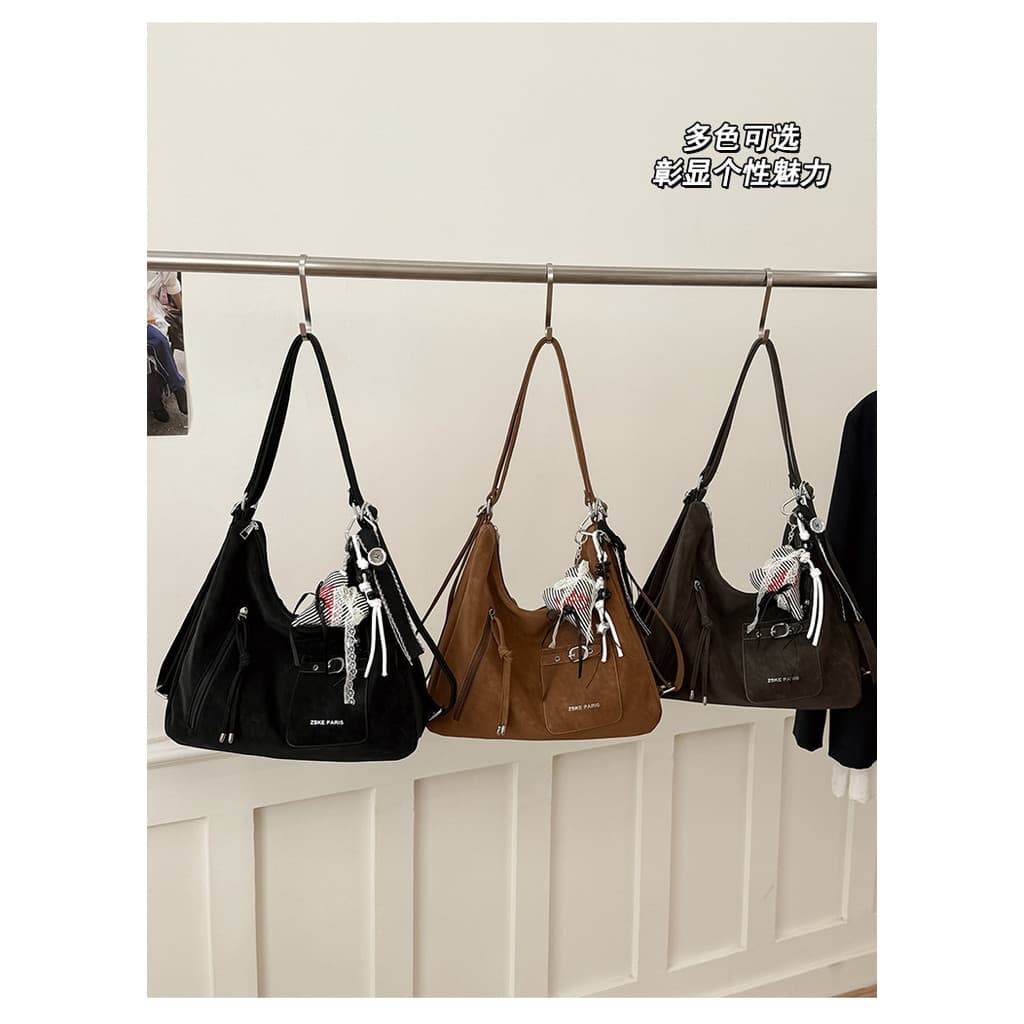 Nova Mochila De Acabamento Fosco Vintage Relaxado , Sacola De Ombro Multiuso , Casual Elegante