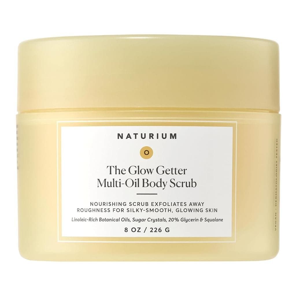 Esfoliante Corporal Naturium Glow Getter, Cristais de Açúcar Esfoliantes com Óleos Ricos em Linoleico, Glicerina e Esqua