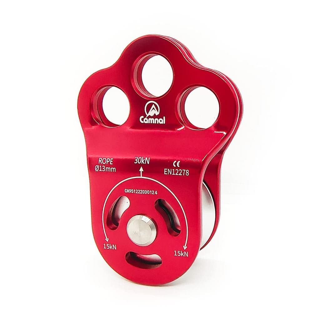 Polia Simples de Escalada 30KN, Polia de Engate de Três Furos para Escalada, Polia com Rolamento para Escalada, Polia de