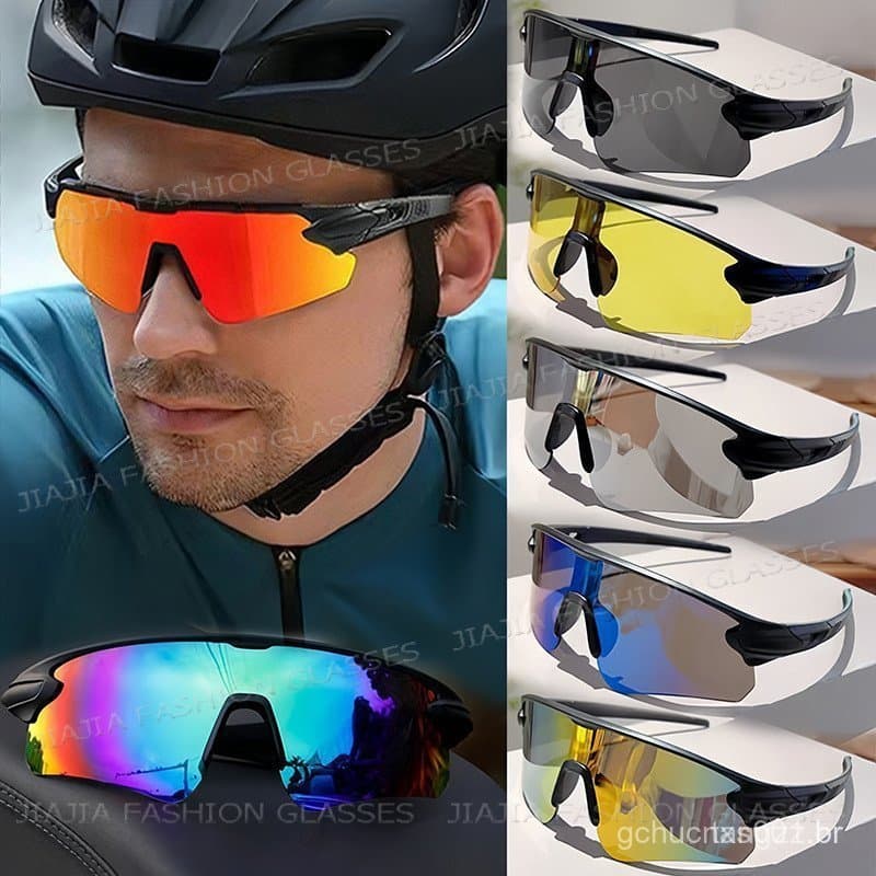 Óculos De Sol UV400 Para Ciclismo Ao Ar Livre , Homens E Mulheres , Meia Armação , Colorido , À Prova De Vento Resistent