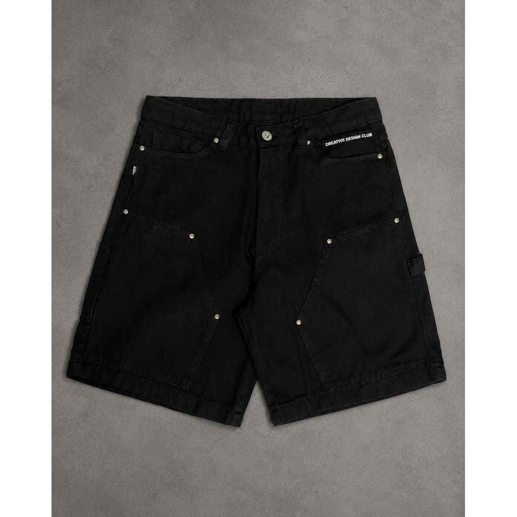 Bermuda Jeans Oversized Baggy Masculina Black
