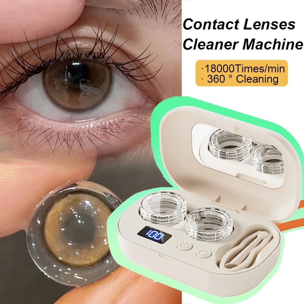 Máquina De Limpeza De Lentes De Contato Ultrassônica Limpeza Profunda 360° Portátil USB Recarregável