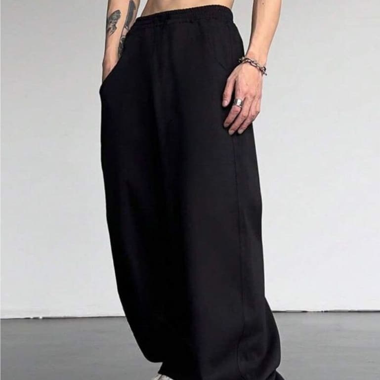 Calça Cargo Baggy Larga DE Moletinho Masculina Despojada Casual Confortável Treino Forrada Lisa