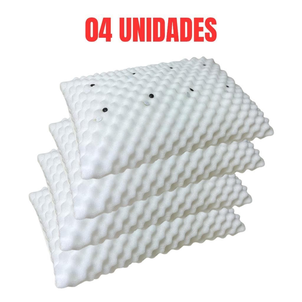 KIT 4 Travesseiro MAGNÉTICO ALTO Ortopedico Infravermelho Espuma Massageador Anatomico