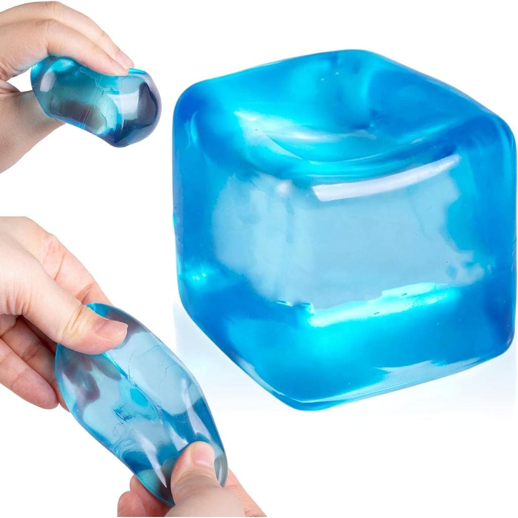 Cubo Anti-estresse Azul Macio, Brinquedos Anti-stress em Forma de Cubo de Gelo |   TPR de elevada resistência, não tóxic