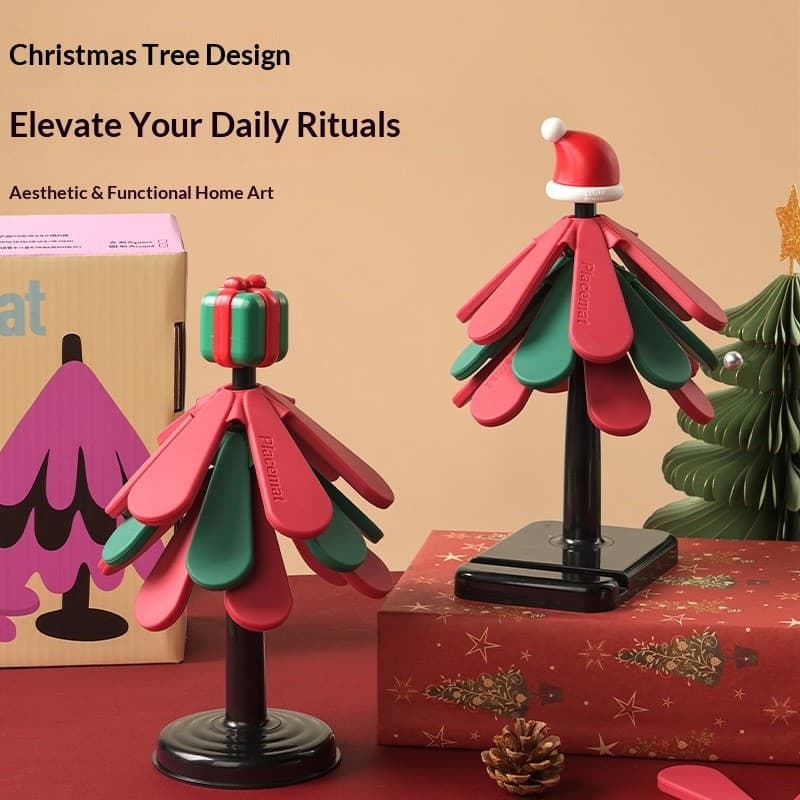 Trivet De Silicone Dobrável Para Árvore De Natal , Resistente Ao Calor , Antiderrapante , Com Suporte , Decoração De Mes