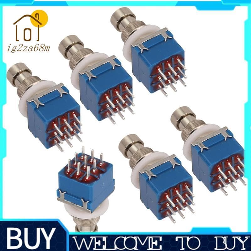 Interruptor De Pedal De Efeito De Guitarra , 6 Peças , 3PDT , Botão PCB , Travamento Liga-on , 9 Pinos , True Bypass , A