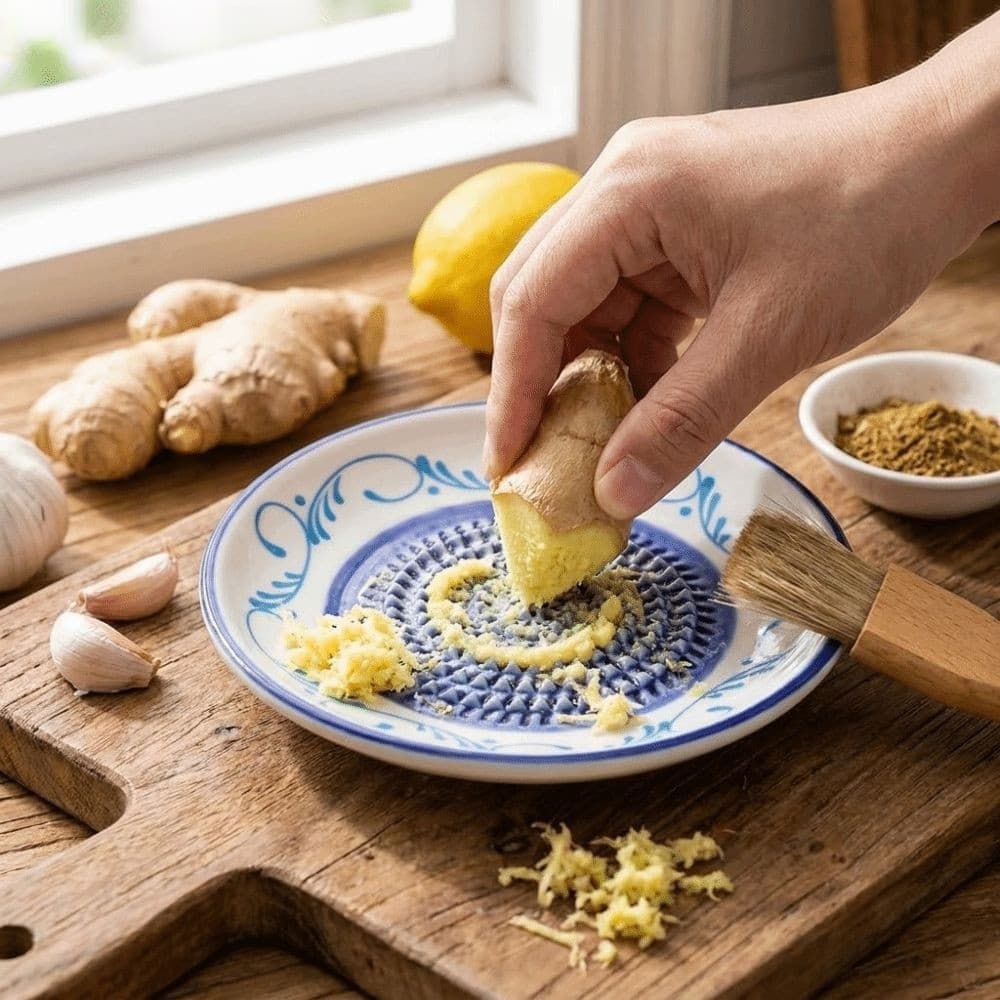 Ralador de gengibre dois em um, espremedor de alho, antiderrapante, fácil de limpar, adequado para cozinha doméstica