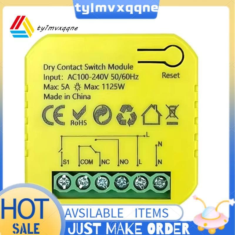 Tuya Inteligente ZigBee Interruptor De Contato Seco Relé 5A App Controle Remoto Cronometragem DC12/24V AC100-240V Para S